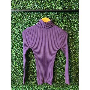 Sundance Legends Turtleneck Sweater Petite Medium Plum Purple